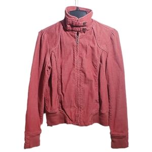 MOSSIMO SUPPLY CO. Corduroy Biker Style Jacket Coat Salmon Color Women's M - EUC